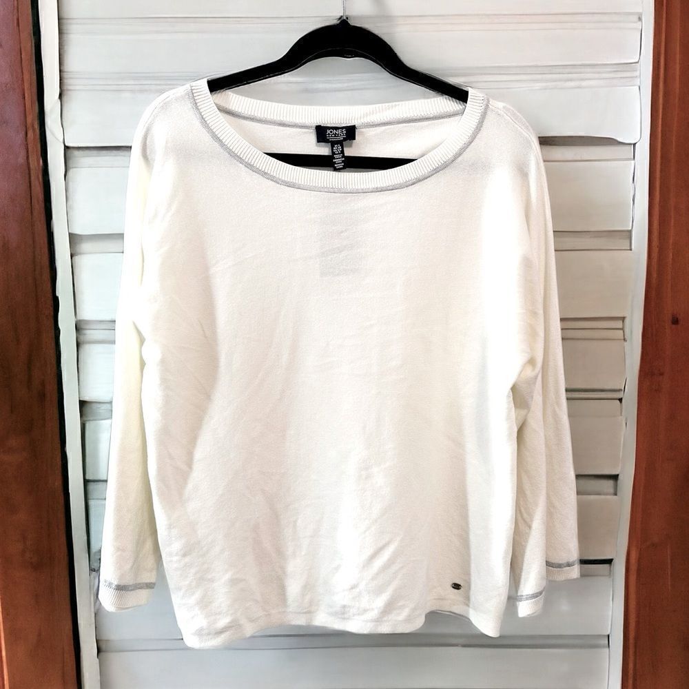 NWT Jones New York Ivory Lightweight Sweater Size Small